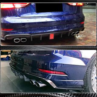 Achterbumper diffuser V2 (voor S-Line Sedan 2017-2020, carbon) Audi A3 2012–2020 foto 3