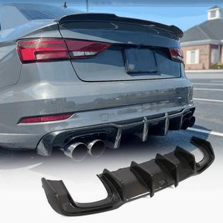 Achterbumper diffuser V1 (voor S-Line Sedan 2017-2020, Carbon) Audi A3 2012–2020 foto 1