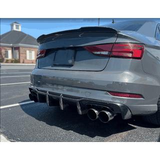 Achterbumper diffuser V1 (voor S-Line Sedan 2017-2020, Carbon) Audi A3 2012–2020 foto 2