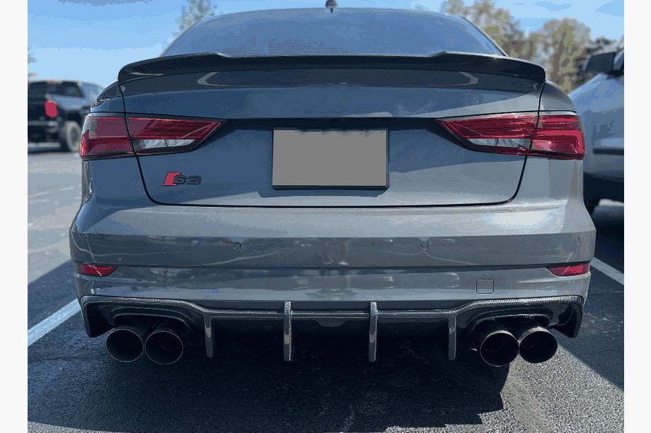 Audi A3 2012–2020 Achterbumper diffuser V1 (voor S-Line Sedan 2017-2020, Carbon) Foto 3