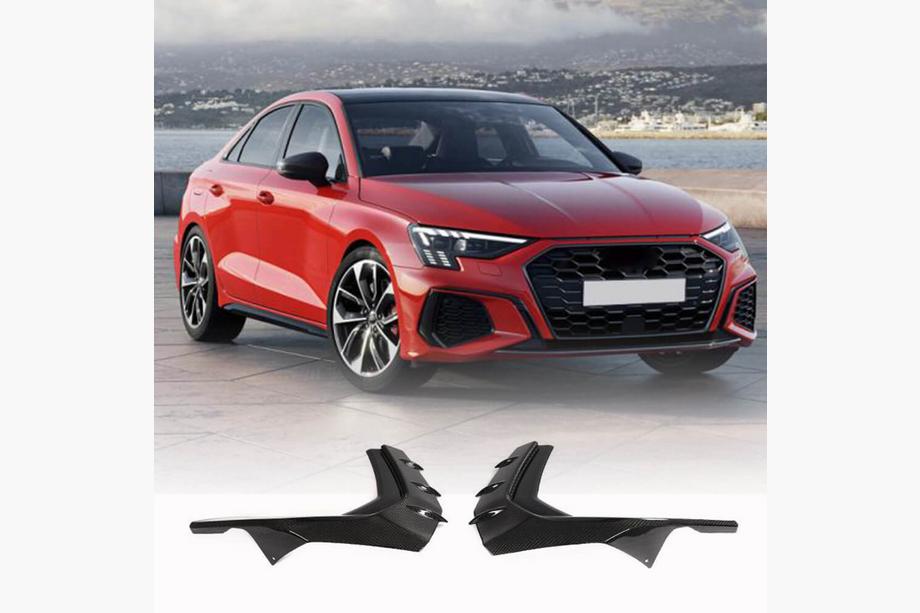 Audi A3 2020– Voorbumper lip spoiler (voor S-Line Sedan 2020-2023, carbon) Image