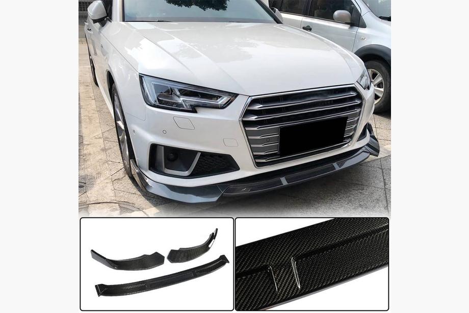 Audi A4 B9 2015–2024 Voorbumper lipspoiler Lip V1 (voor S-Line Sedan 2015-2019, carbon) Image