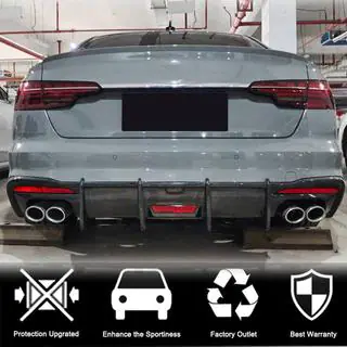 Achterbumper diffuser V3 (voor S-Line, carbon) foto 2