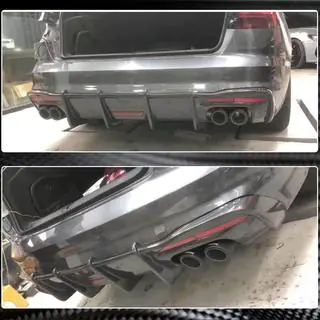 Achterbumper diffuser V3 (voor S-Line, carbon) foto 4