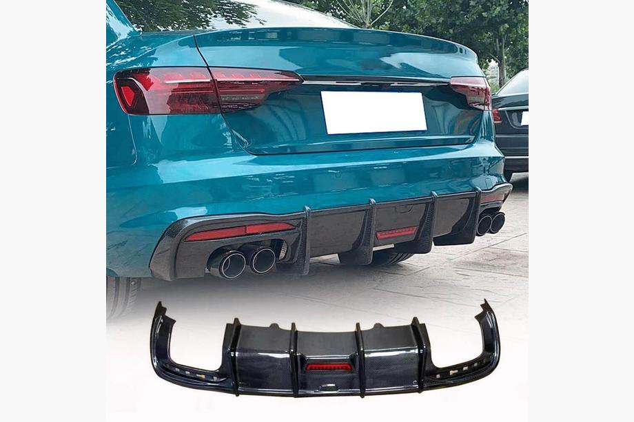Audi A4 B10 2024– Achterbumper diffuser V3 (voor S-Line, carbon) Image