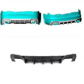 Achterbumperdiffuser V2 (voor S-Line, carbon) foto 2
