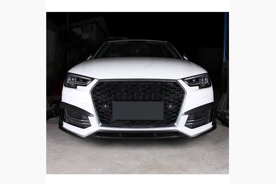 Audi A4 B9 2015–2024 Lipspoiler voor voorbumper Lip V2 (voor S-Line Sedan 2015-2019, Carbon) Image