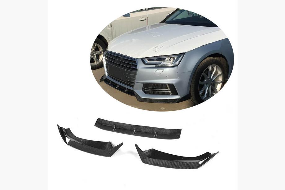 Audi A4 B9 2015–2024 Voorbumper frontlip Lip V5 (voor S-Line Sedan 2015-2019, carbon) Image