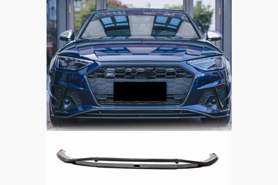 Audi A4 B9 2015–2024 Voorbumper lip Lip V2 (voor S-Line Sedan 2019-2024, carbon) Image