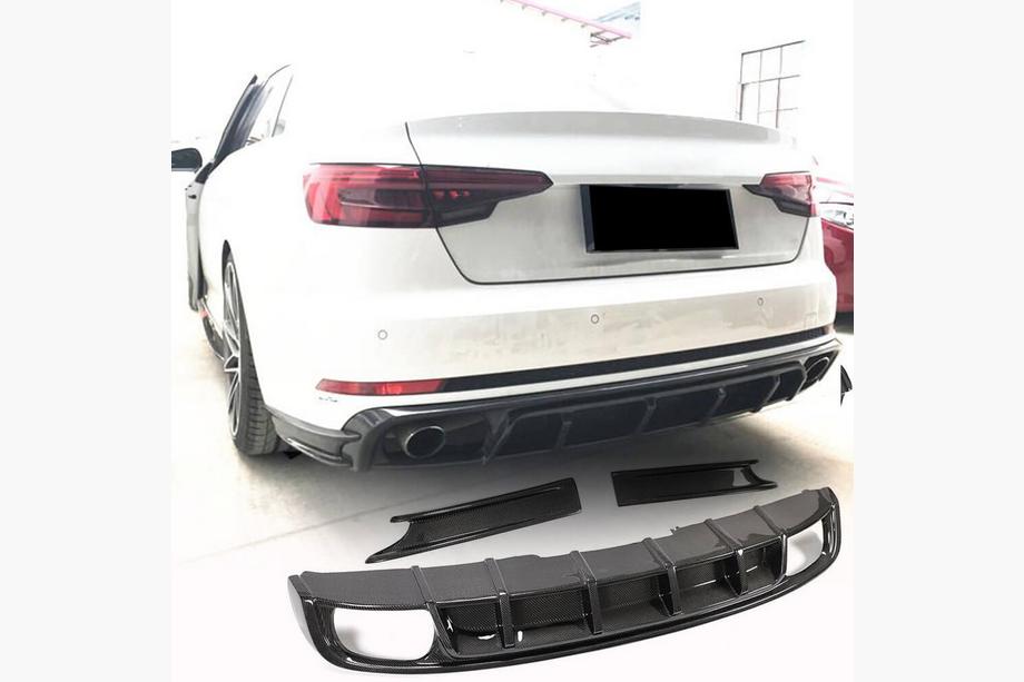 Audi A4 B9 2015–2024 Achterbumper diffuser (voor S4 2017-2020, carbon) Image