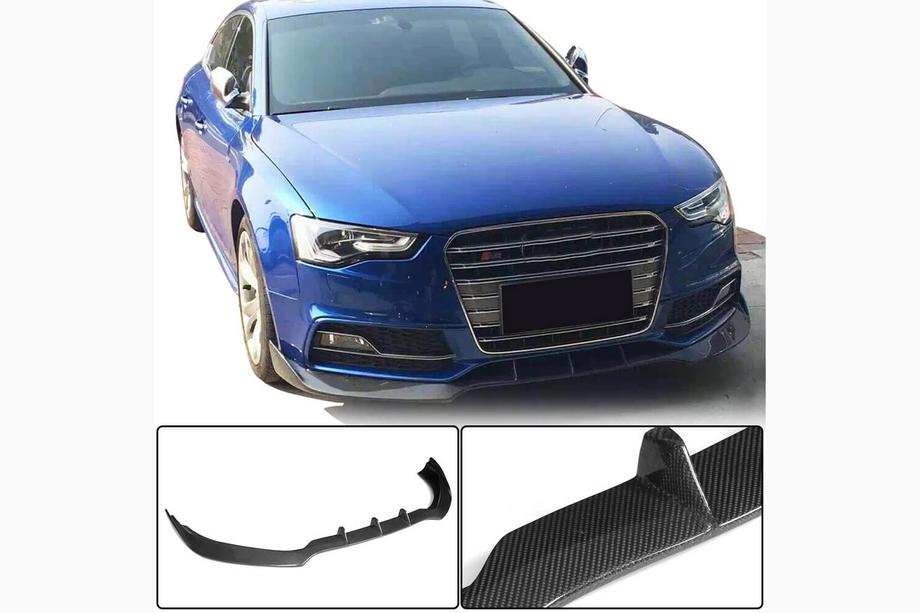 Audi A5 2007–2015 Voorbumper lip Lip V3 (voor S-Line 2012-2015, carbon) Image