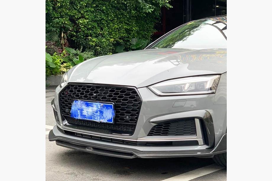 Audi A5 2016–2025 Frontlip voorbumper Lip V2 (voor S-Line 2021-2025, carbon) Image