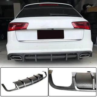 Achterbumper diffuser (voor S-Line Avant 2014-2018, Carbon) foto 1