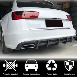 Achterbumper diffuser (voor S-Line Avant 2014-2018, Carbon) foto 3