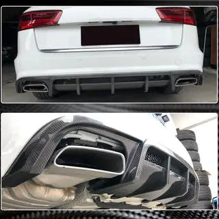 Achterbumper diffuser (voor S-Line Avant 2014-2018, Carbon) foto 4