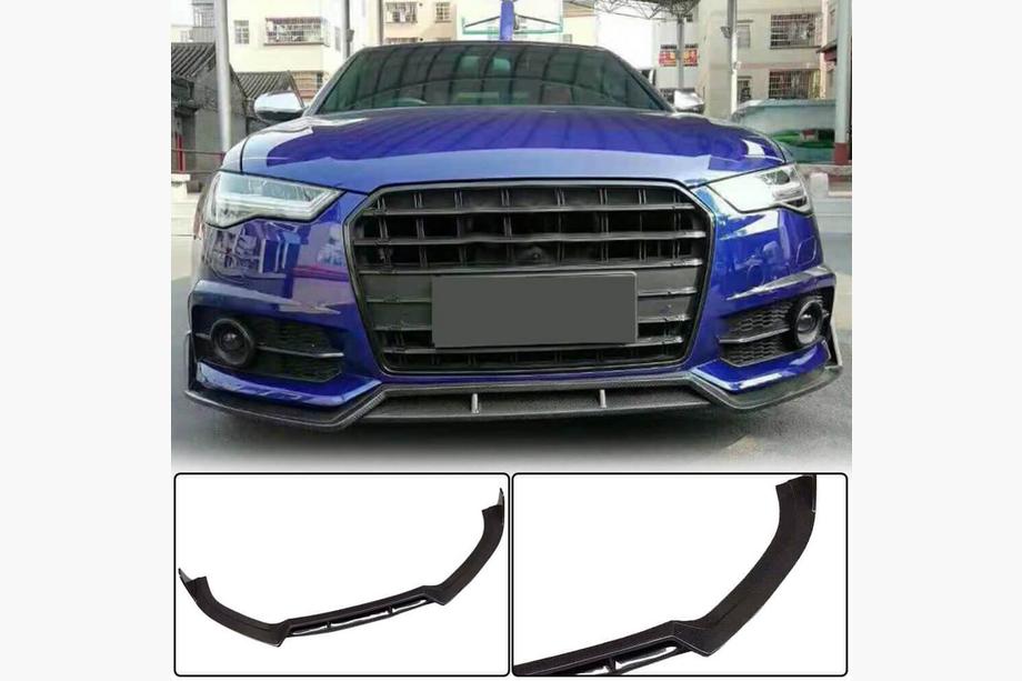 Audi A6 C7 2011–2017 Front bumper lip Carbon V1 (voor S-Line 2014-2018) Image