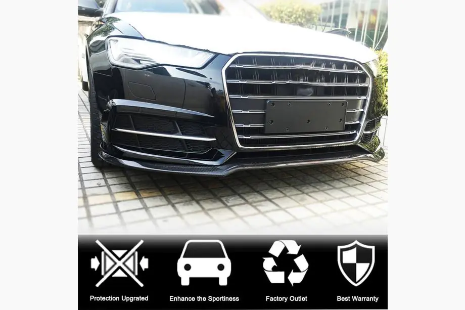Audi A6 C7 2011–2018 Voorbumper lip Carbon V3 (voor S-Line 2014-2018) Foto 2