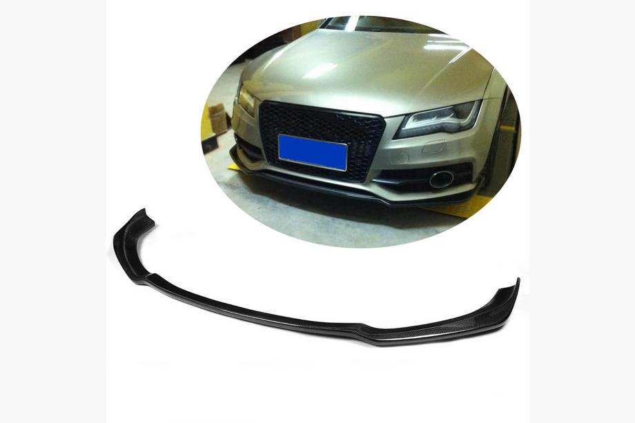 Audi A7 2010–2018 Voorbumper lipspoiler Lip V1 (voor S-Line, 2010-2014, carbon) Image