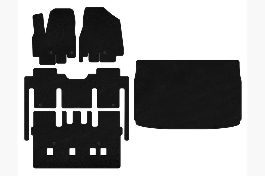 Kia Sedona 2014–2020 Premium textiele automatten (complete set, 8-zits, zwart) Image