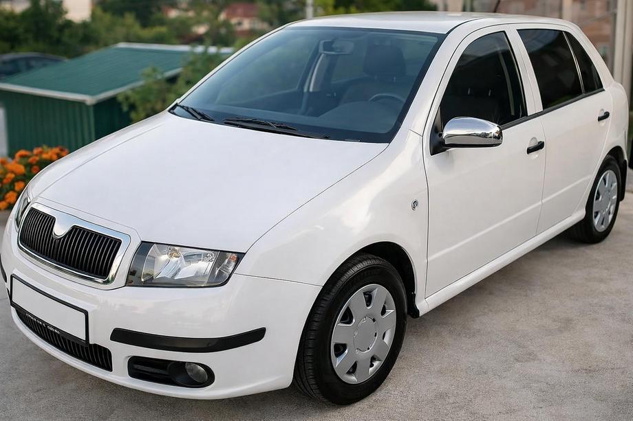 Skoda Fabia 2000–2007 Chromen spiegelkappen 2006↗ (2 stuks, RVS) Foto 1