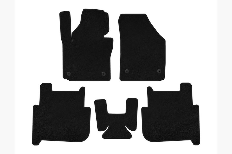 Volkswagen Touran 2003–2010 Textiele automatten Classic (2 rijen, 2006-2010, 7-zits, zwart) Image