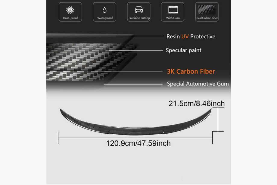 BMW 4 Serie F32/F33/F36 2012–2020 Kofferbakspoiler carbon V7 (voor F36) Foto 5