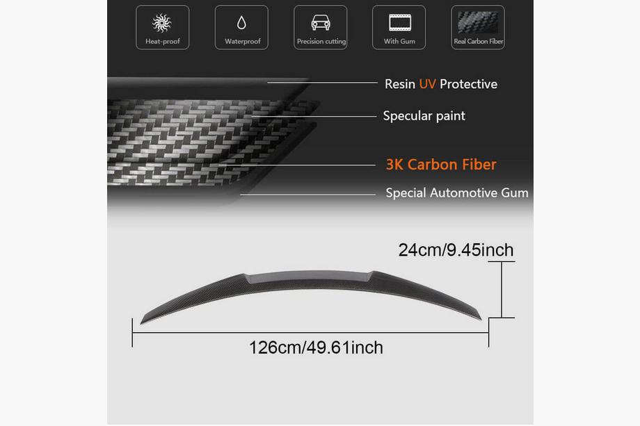 BMW 5 Serie F10/F11 2010–2016 M4-Style spoiler (voor F10, carbon) Foto 4