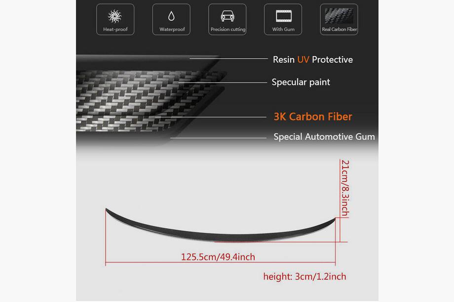 BMW 5 Serie F10/F11 2010–2016 Kofferklep spoiler FRP V10 (SD) Foto 7