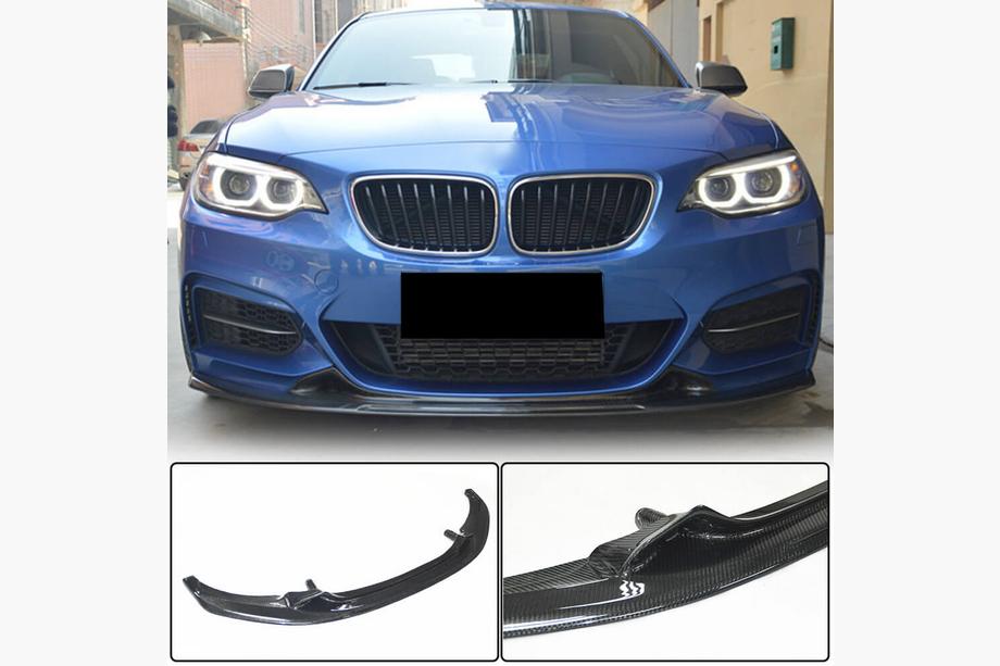 BMW 2-serie F22/F23 2014–2021 Front bumper lip spoiler V1 (voor F22/F23 M-Sport, carbon) Foto 1