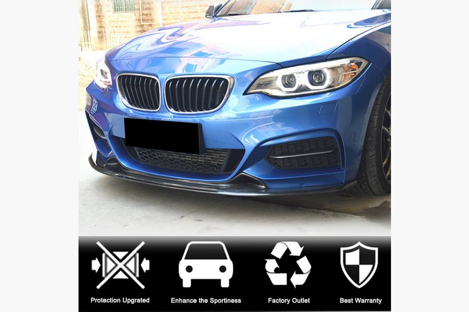 BMW 2-serie F22/F23 2014–2021 Front bumper lip spoiler V1 (voor F22/F23 M-Sport, carbon) Foto 2