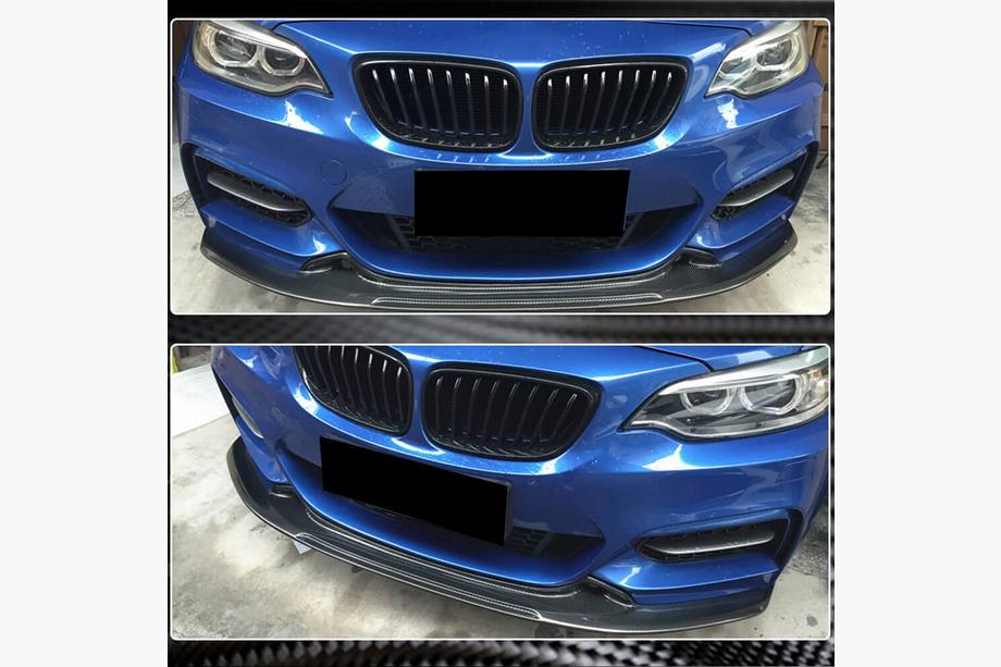 BMW 2-serie F22/F23 2014–2021 Front bumper lip spoiler V1 (voor F22/F23 M-Sport, carbon) Foto 3