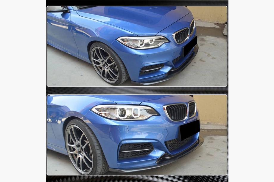BMW 2-serie F22/F23 2014–2021 Front bumper lip spoiler V1 (voor F22/F23 M-Sport, carbon) Foto 4