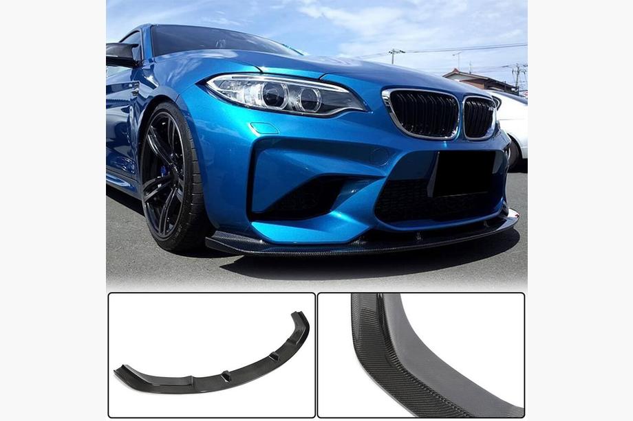 BMW 2-serie F22/F23 2014–2021 Frontbumper lip Lip V6 (voor F87 M2, carbon) Foto 1