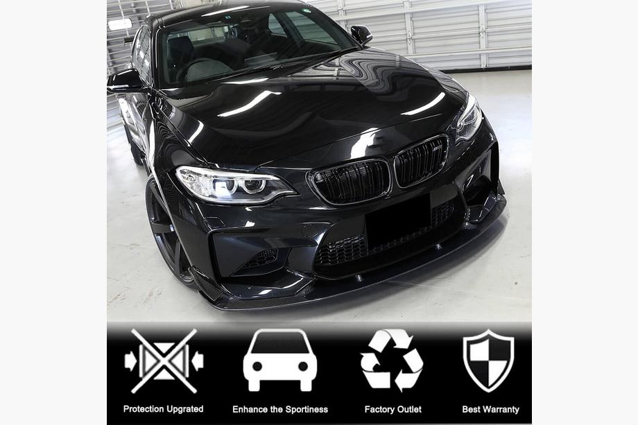 BMW 2-serie F22/F23 2014–2021 Frontbumper lip Lip V6 (voor F87 M2, carbon) Foto 2
