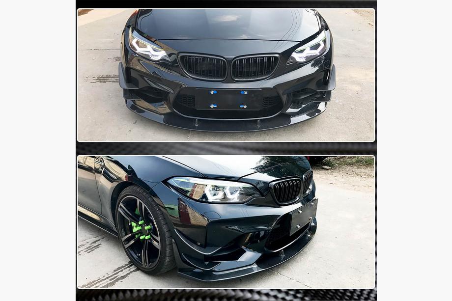 BMW 2-serie F22/F23 2014–2021 Frontbumper lip Lip V6 (voor F87 M2, carbon) Foto 3