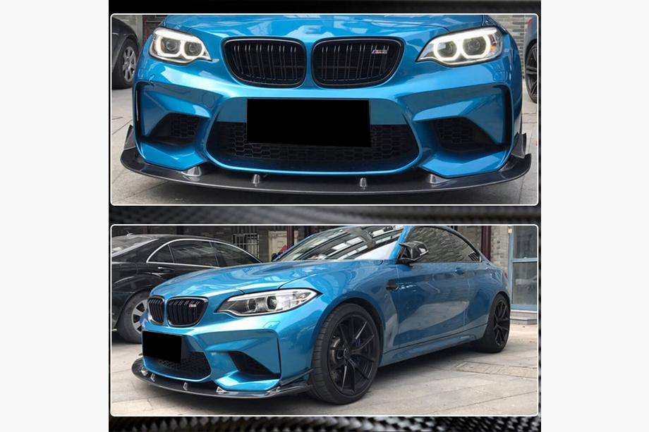 BMW 2-serie F22/F23 2014–2021 Frontbumper lip Lip V6 (voor F87 M2, carbon) Foto 4