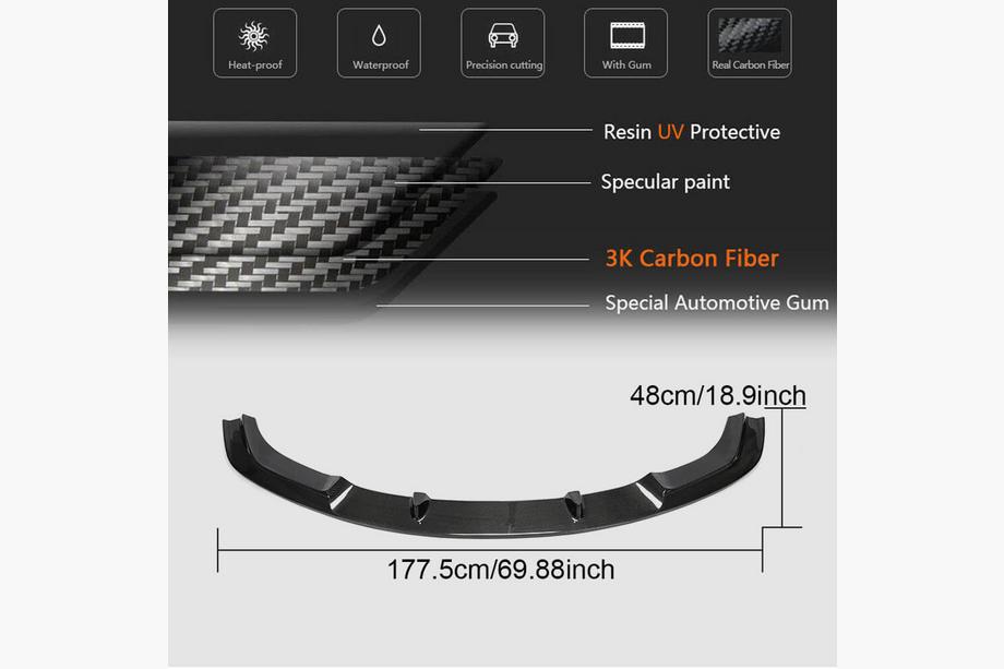 BMW 2-serie F22/F23 2014–2021 Frontbumper lip Lip V6 (voor F87 M2, carbon) Foto 5