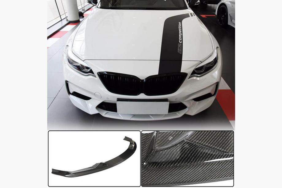 BMW 2-serie F22/F23 2014–2021 Frontbumper lipspoiler Lip V6 (voor F87 M2 Competition, carbon) Foto 1
