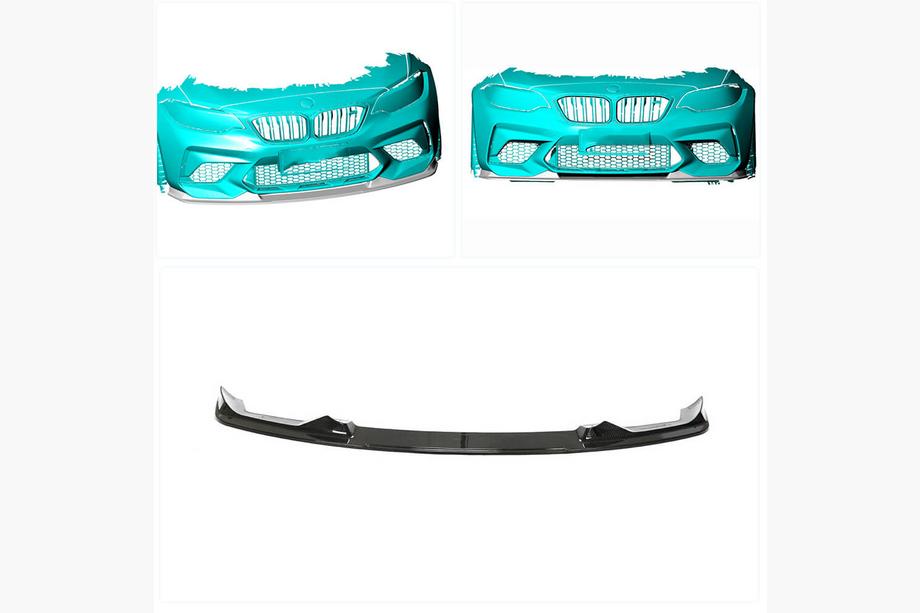 BMW 2-serie F22/F23 2014–2021 Frontbumper lipspoiler Lip V6 (voor F87 M2 Competition, carbon) Foto 2