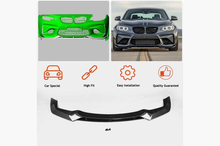 BMW 2-serie F22/F23 2014–2021 Voorbumper lipspoiler Lip V3 (voor F87 M2, carbon) Foto 4