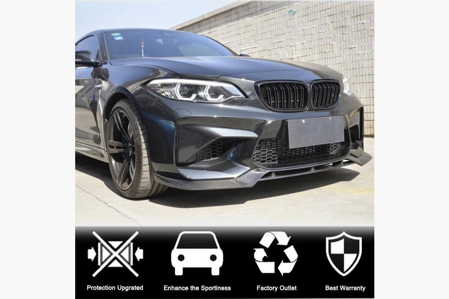 BMW 2-serie F22/F23 2014–2021 Voorbumper lipspoiler Lip V3 (voor F87 M2, carbon) Foto 5