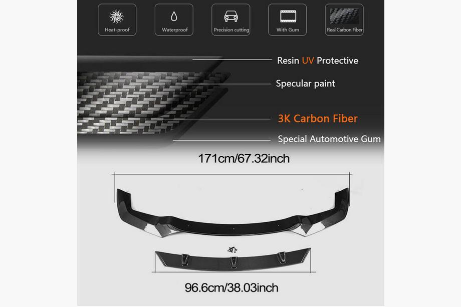 BMW 2-serie F22/F23 2014–2021 Voorbumper lipspoiler Lip V3 (voor F87 M2, carbon) Foto 8