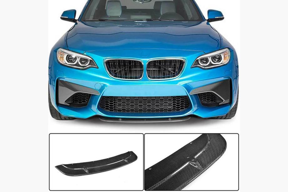 BMW 2-serie F22/F23 2014–2021 Carbon V7 frontbumper lip (voor M2 Competition) Foto 2