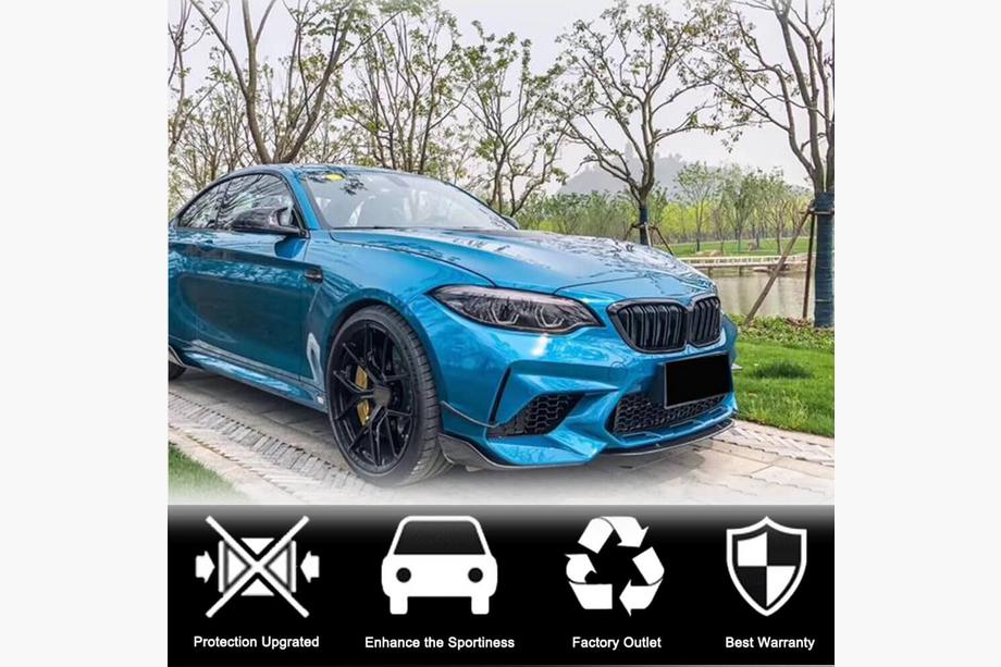 BMW 2-serie F22/F23 2014–2021 Carbon V7 frontbumper lip (voor M2 Competition) Foto 3