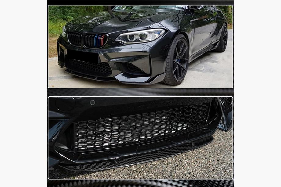 BMW 2-serie F22/F23 2014–2021 Carbon V7 frontbumper lip (voor M2 Competition) Foto 4