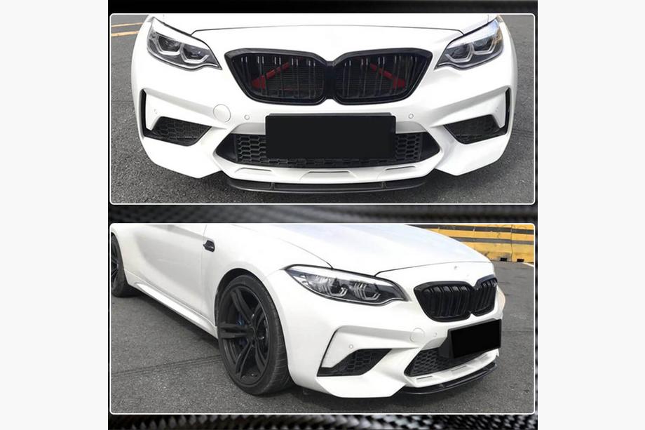 BMW 2-serie F22/F23 2014–2021 Carbon V7 frontbumper lip (voor M2 Competition) Foto 5