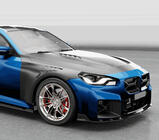 BMW 2 Serie G42 2021– Frontlip Lip V2 voor voorbumper (voor G87, carbon) foto 2