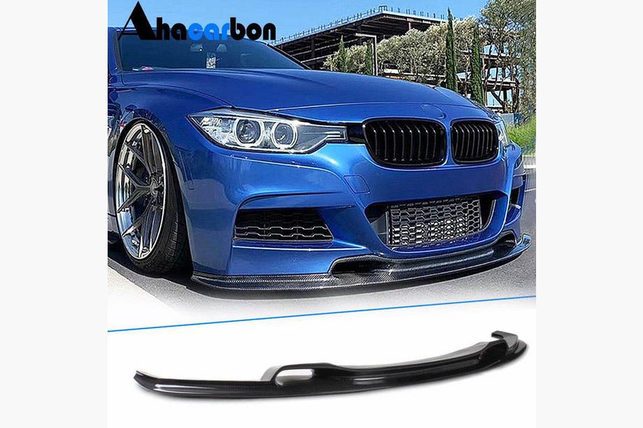 BMW 3 Serie F30/F31 2012–2019 Voorbumper lip Lip V-Style (voor F30 M-Sport, carbon) Foto 2
