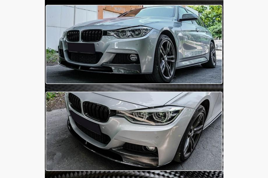 BMW 3 Serie F30/F31 2012–2019 Frontbumper lip MP-Style (voor F30 M-Sport, carbon) Foto 3