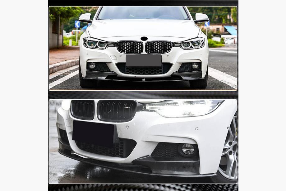 BMW 3 Serie F30/F31 2012–2019 Frontbumper lip MP-Style (voor F30 M-Sport, carbon) Foto 4